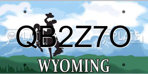QB2Z7O Wyoming License Plate