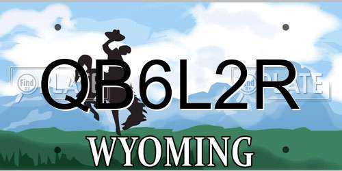 QB6L2R Wyoming License Plate