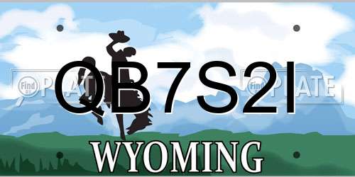 QB7S2I Wyoming License Plate
