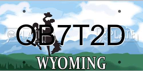 QB7T2D Wyoming License Plate