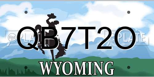 QB7T2O Wyoming License Plate