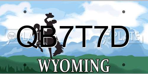 QB7T7D Wyoming License Plate
