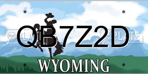 QB7Z2D Wyoming License Plate