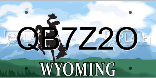 QB7Z2O Wyoming License Plate
