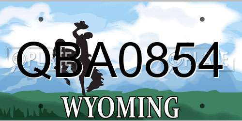 QBA0854 Wyoming License Plate