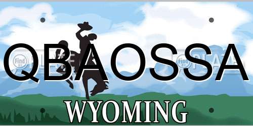 QBAOSSA Wyoming License Plate
