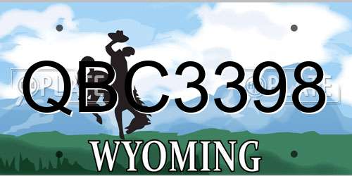QBC3398 Wyoming License Plate