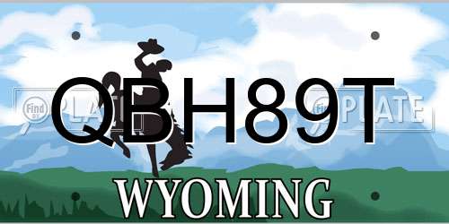 QBH89T Wyoming License Plate