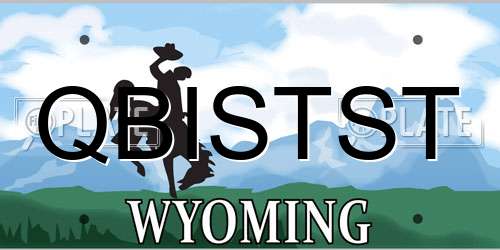 QBISTST Wyoming License Plate