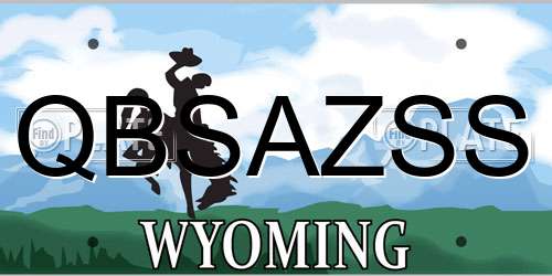 QBSAZSS Wyoming License Plate