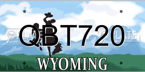 QBT720 Wyoming License Plate