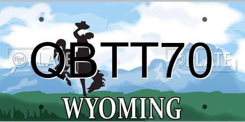 QBTT70 Wyoming License Plate