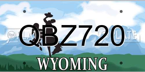QBZ720 Wyoming License Plate