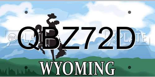 QBZ72D Wyoming License Plate