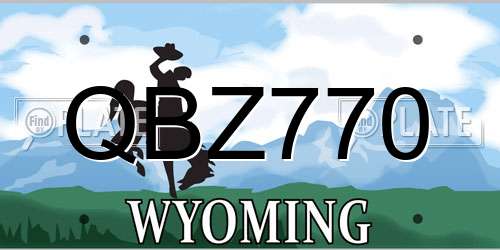 QBZ770 Wyoming License Plate
