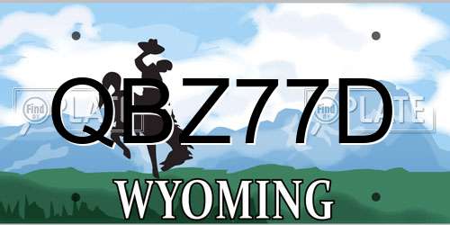 QBZ77D Wyoming License Plate
