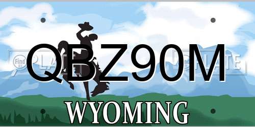QBZ90M Wyoming License Plate