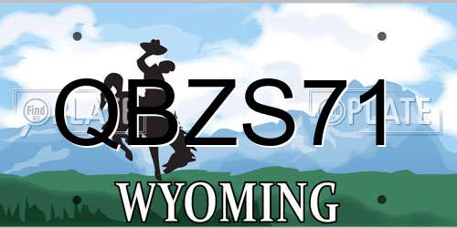 QBZS71 Wyoming License Plate