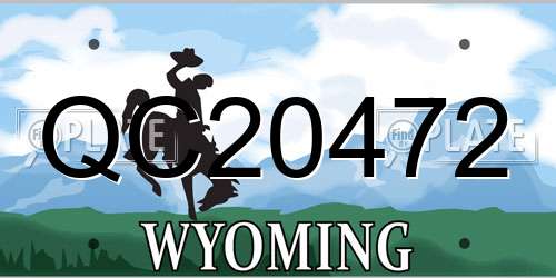 QC20472 Wyoming License Plate
