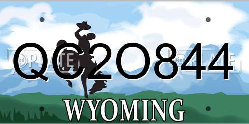 QC2O844 Wyoming License Plate