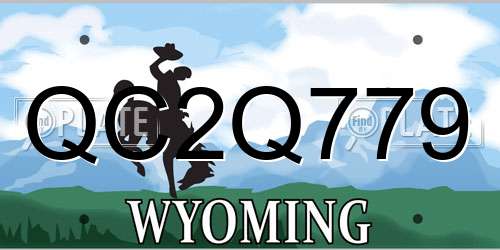 QC2Q779 Wyoming License Plate