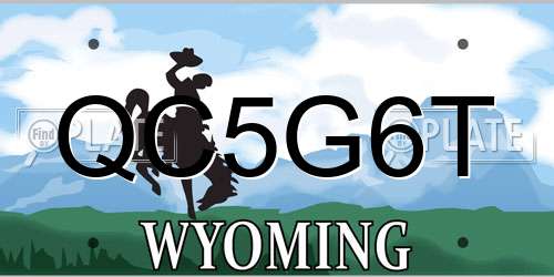 QC5G6T Wyoming License Plate