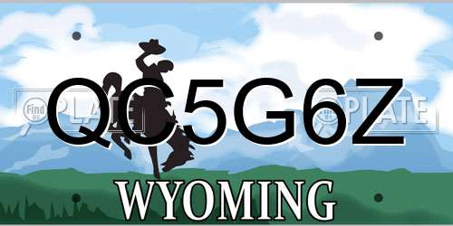 QC5G6Z Wyoming License Plate