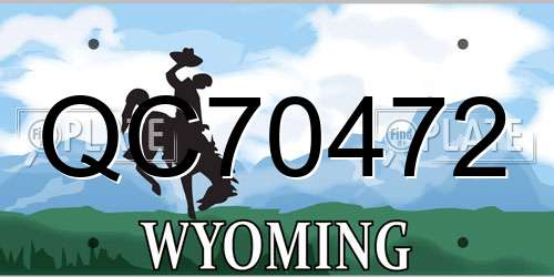 QC70472 Wyoming License Plate