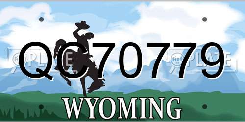 QC70779 Wyoming License Plate