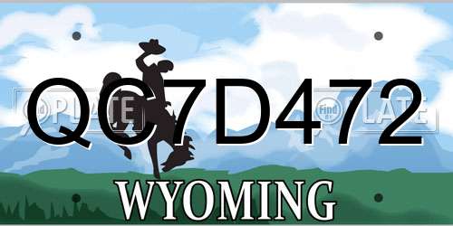 QC7D472 Wyoming License Plate