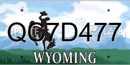 QC7D477 Wyoming License Plate