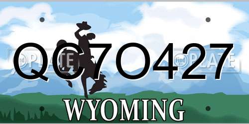 QC7O427 Wyoming License Plate