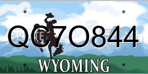 QC7O844 Wyoming License Plate