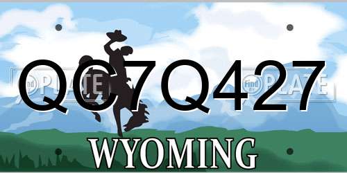 QC7Q427 Wyoming License Plate