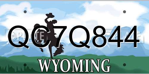 QC7Q844 Wyoming License Plate