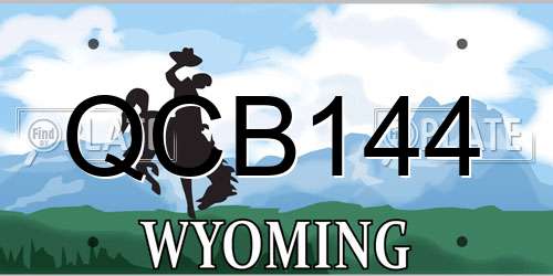 QCB144 Wyoming License Plate
