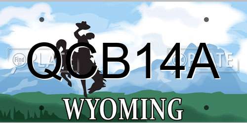 QCB14A Wyoming License Plate
