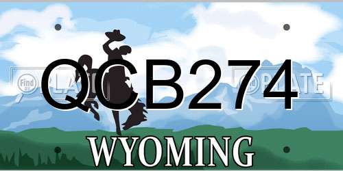 QCB274 Wyoming License Plate
