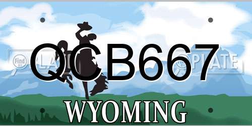 QCB667 Wyoming License Plate