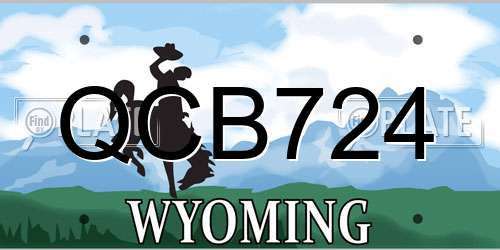 QCB724 Wyoming License Plate