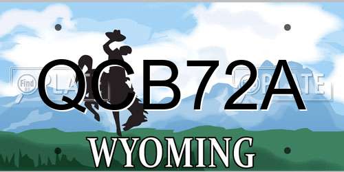 QCB72A Wyoming License Plate