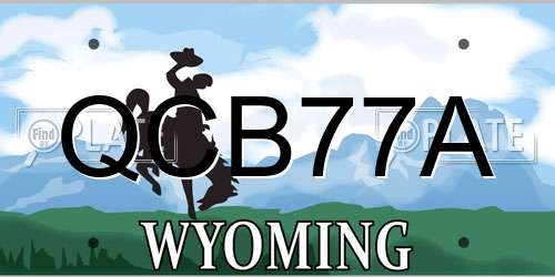 QCB77A Wyoming License Plate