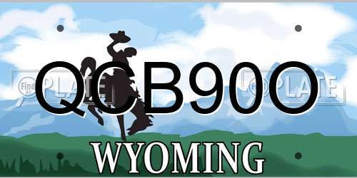 QCB90O Wyoming License Plate