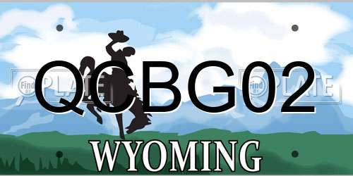 QCBG02 Wyoming License Plate