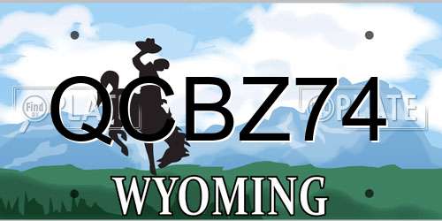 QCBZ74 Wyoming License Plate