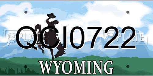QCI0722 Wyoming License Plate