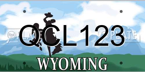 QCL123 Wyoming License Plate