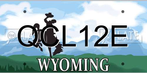 QCL12E Wyoming License Plate