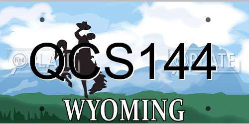 QCS144 Wyoming License Plate