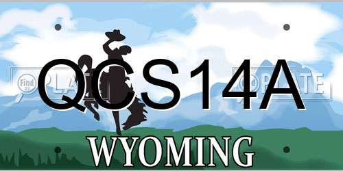 QCS14A Wyoming License Plate
